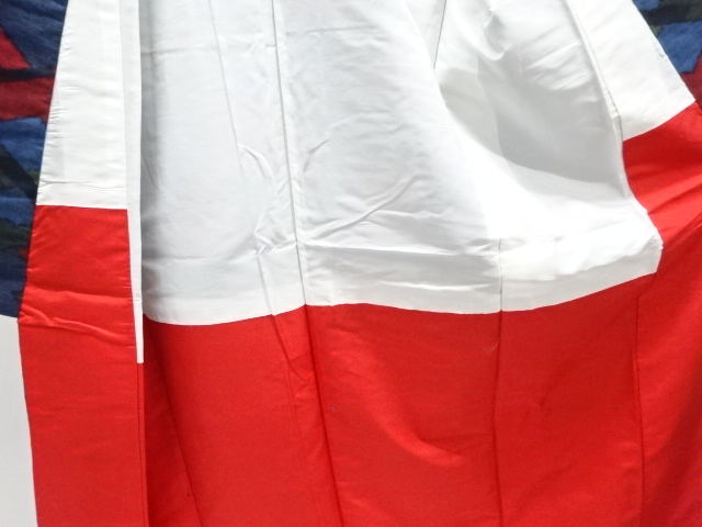  未使用品　幾何学模様織出し手織り紬着物